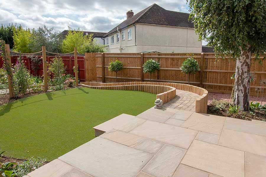 Curved garden features created by AWBS Landscaping